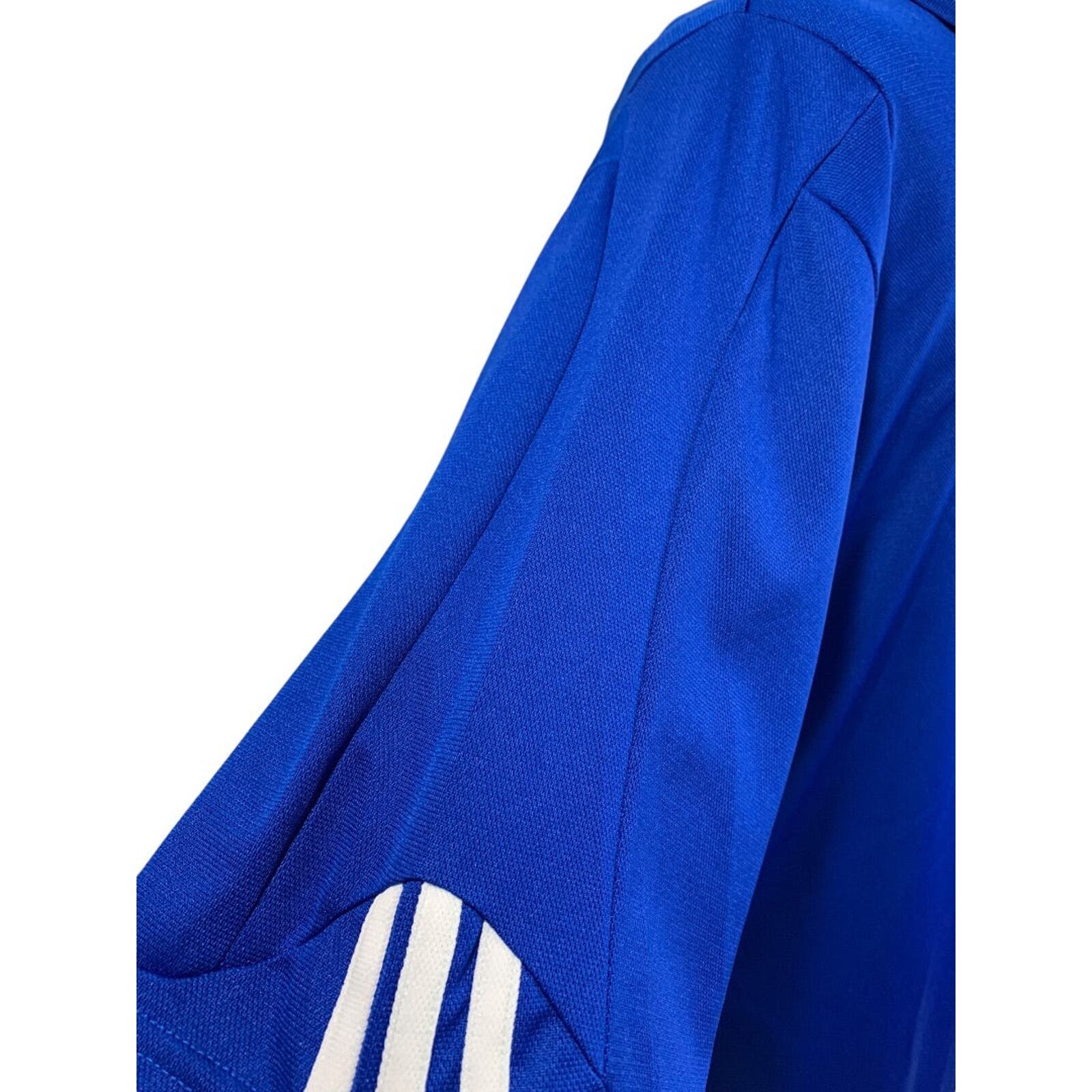 Large Adidas Golf Mens New Royal Blue Polo Shirt ClimaLite Striped Cuff P77778 gallery