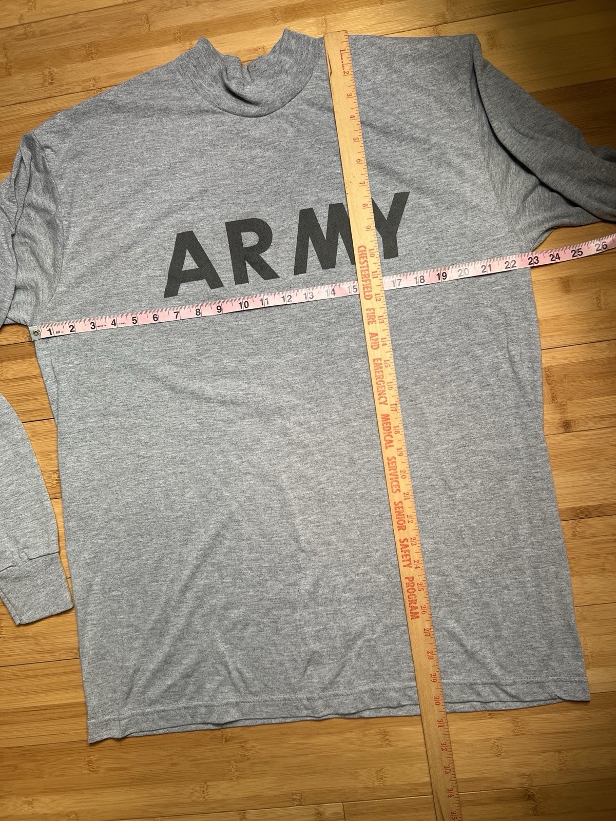 US Army Heather Grey Military Issue Physical Fitness IPFU Long Sleeve Shirt|Sz:L gallery