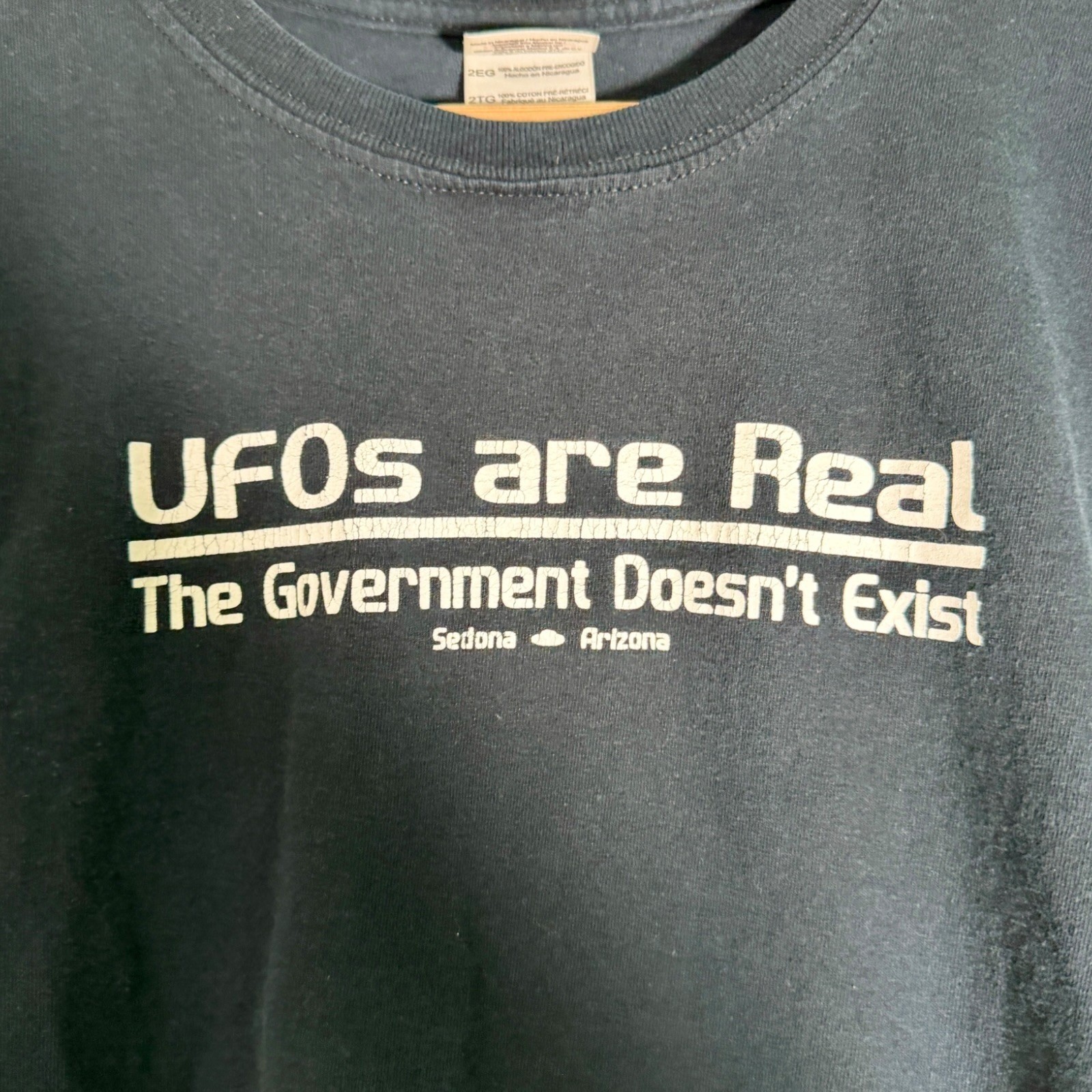Gildan Men's UFOs Are Real Sedona AZ Government Doesn't Exist T shirt Black XXL gallery