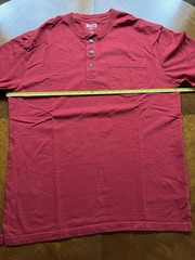 Duluth Trading Co Relaxed Fit Longtail Tall Mens L Short Sleeve Pocket Henley