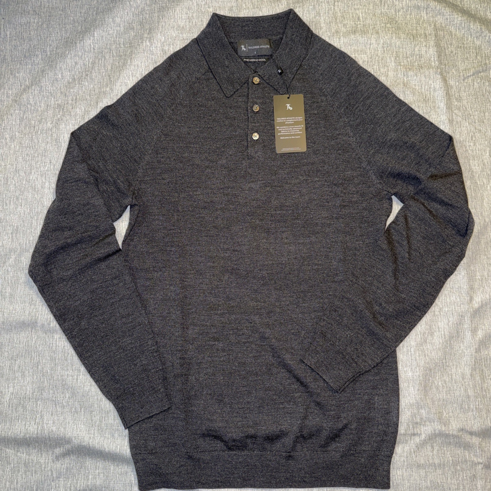 Extra Fine Merino Wool Polo In Forest Marl Small-Brand Tailored Athlete