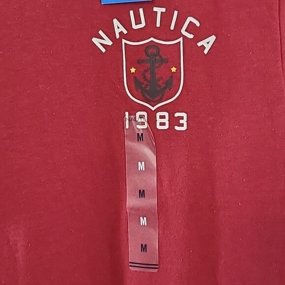 *NEW* Nautica Red Graphic Long-Sleeve Shirt Nautical Beach Travel, size Medium gallery