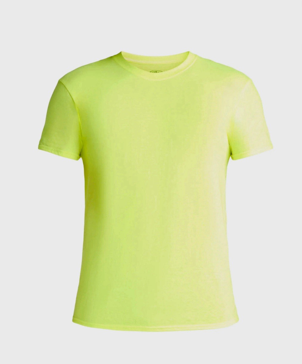 ATHLETIC WORKS Men’s 3XL (54-56) Cotton Active Tee Short Sleeve • Acid Yellow gallery