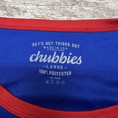 Chubbies Jersey Mens Large Red Blue Sleeveless Tank Top Casual Outdoors