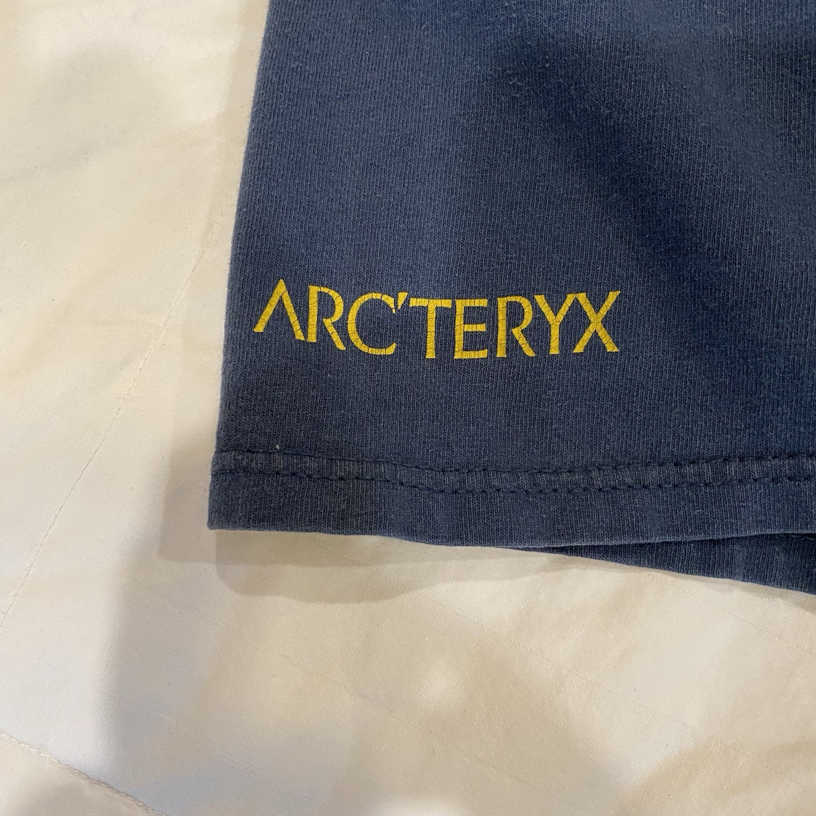 Vintage 90s Arcteryx Big Tag Tee - Mens Large - Blue - Back & Sleeve Graphic gallery