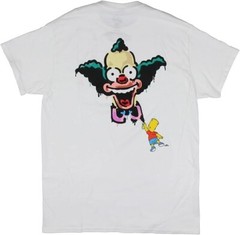The Simpsons Mens Bart Graffiti Krusty The Clown Double-Sided Shirt New S, M