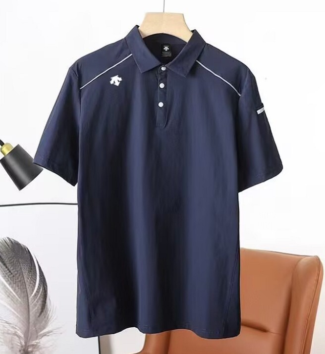 Men New Descente Cotton Breathable Sports Quick Drying Short Sleeves T-shirt gallery