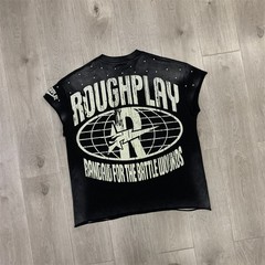 RoughPlay Beaded Washed Vintage Sleeveless T-Shirt