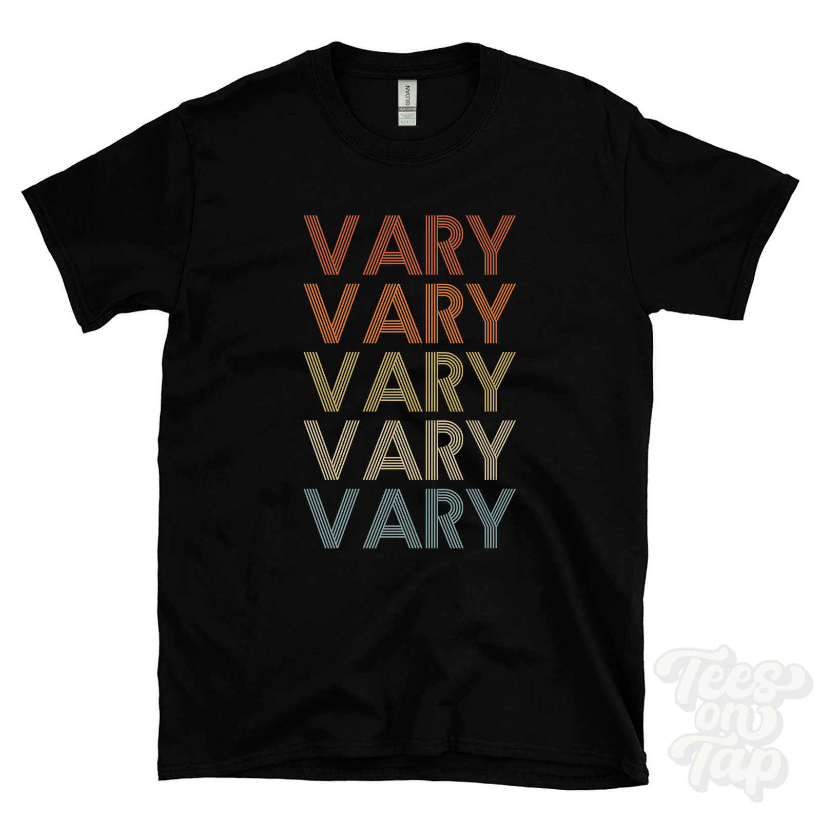 VARY REPEATED RETRO STYLE T-SHIRT mens & womens novelty cool name gift gallery
