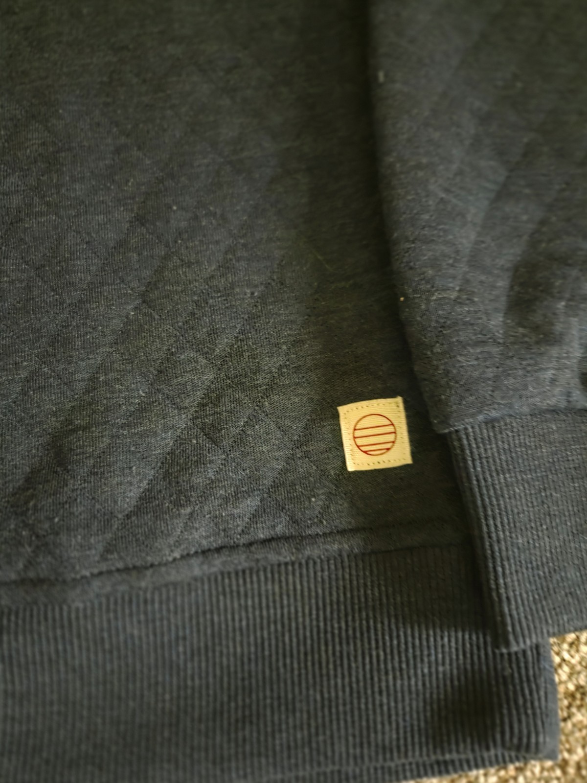 MARINE LAYER Corbet Quilted Crewneck Men's Pullover Size Large Navy gallery