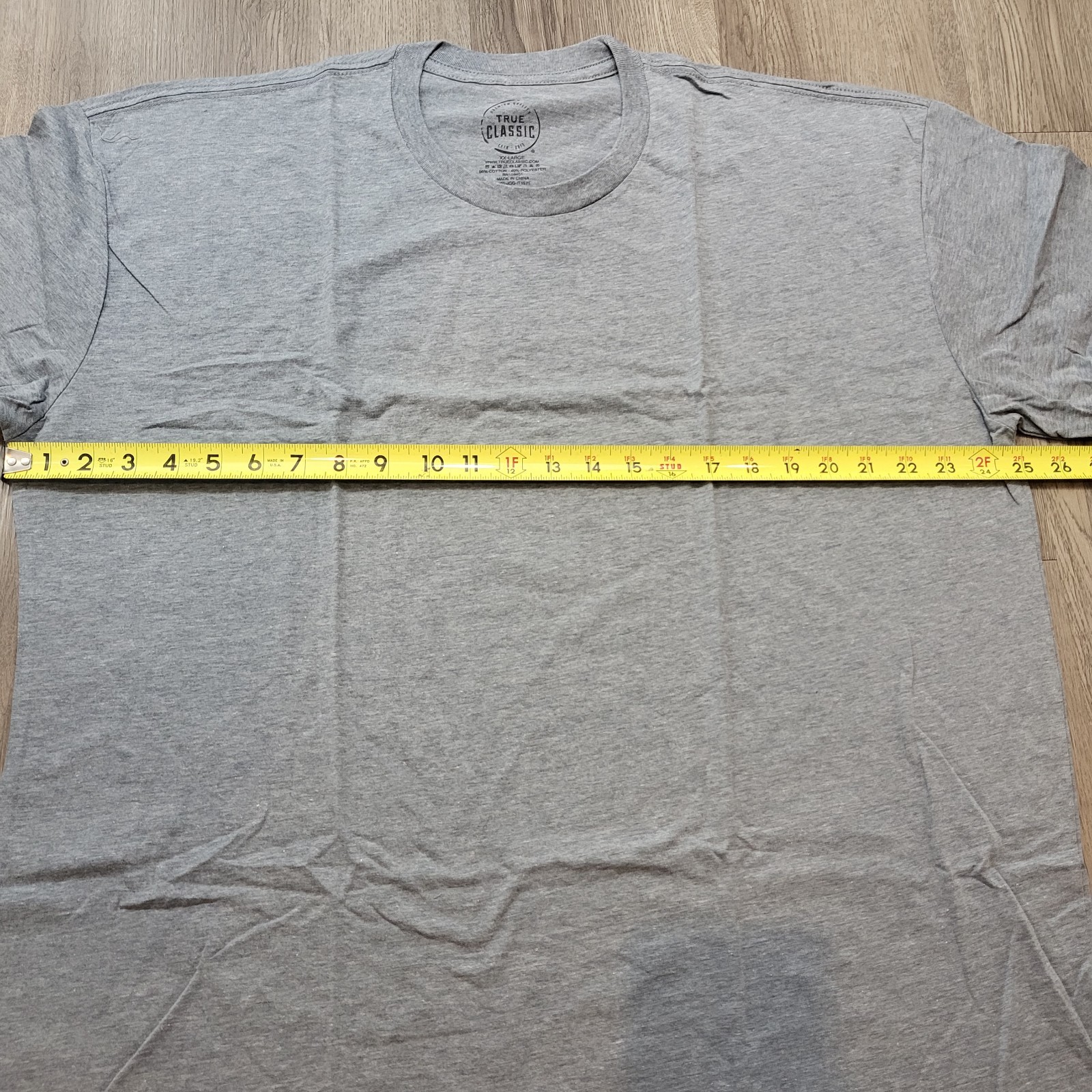 Set of 3 True Classic Crew Neck T-Shirt Men's Light Gray 2XL -New! gallery