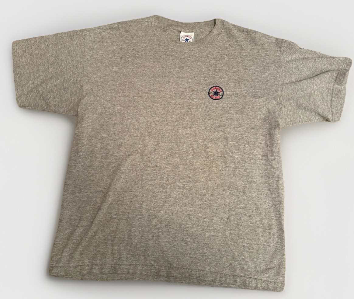 Converse Chuck Taylor All Star Gray Cotton Crew Neck T-Shirt Men XL vintage 90’s gallery