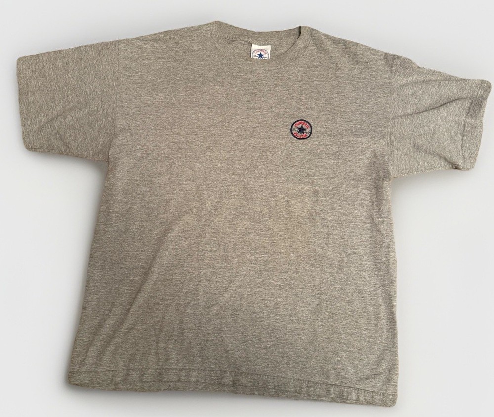 Converse Chuck Taylor All Star Gray Cotton Crew Neck T-Shirt Men XL vintage 90’s