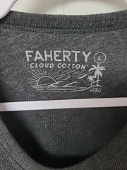 Faherty Cloud Cotton LS Waffle Knit Crewneck – Charcoal Gray – Sz. L