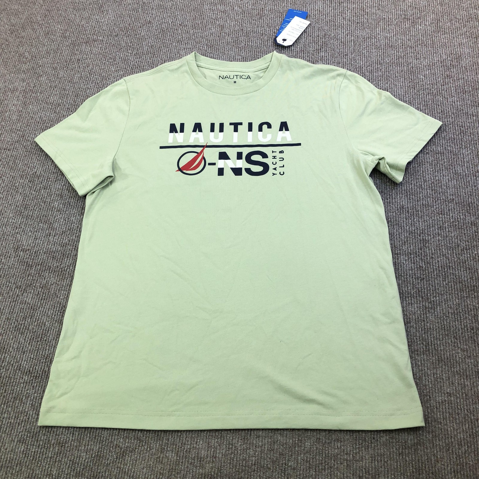 Nautica Shirt Mens Medium Green O-NS Yacht Club Graphic Tee Tagless Nautical gallery