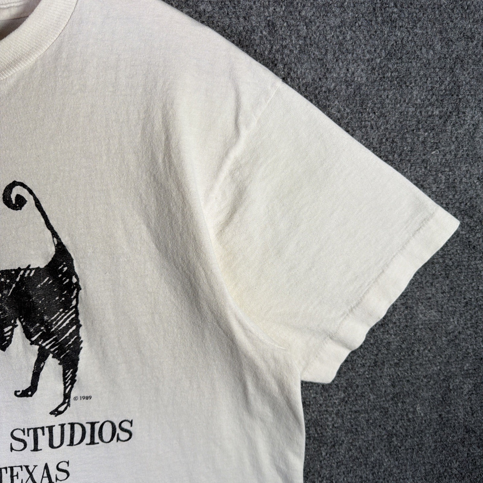 Vintage Mother Dog Studios Shirt Mens Large White 80s Art Abstract Poem Drawing gallery