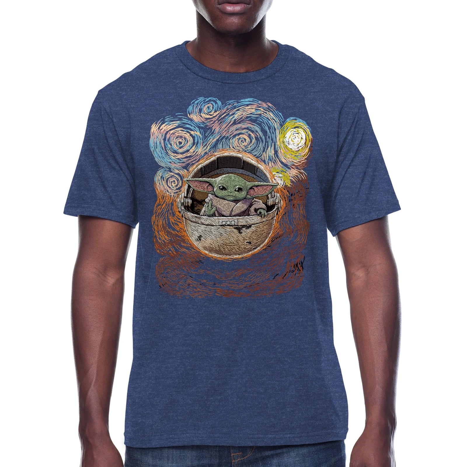 Star Wars Baby Yoda Standing & Starry T-Shirt New gallery