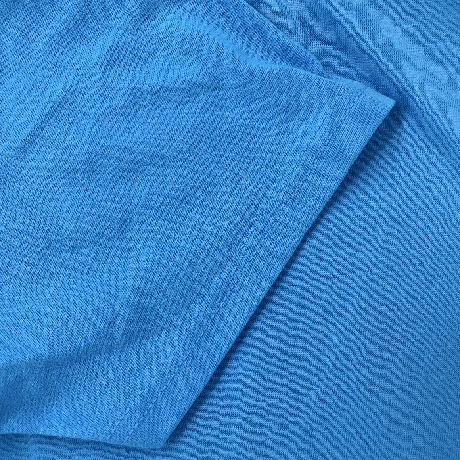 Vintage Hanes Blank Blue Shirt Mens Medium 50/50 Cotton Poly Crewneck Tee gallery