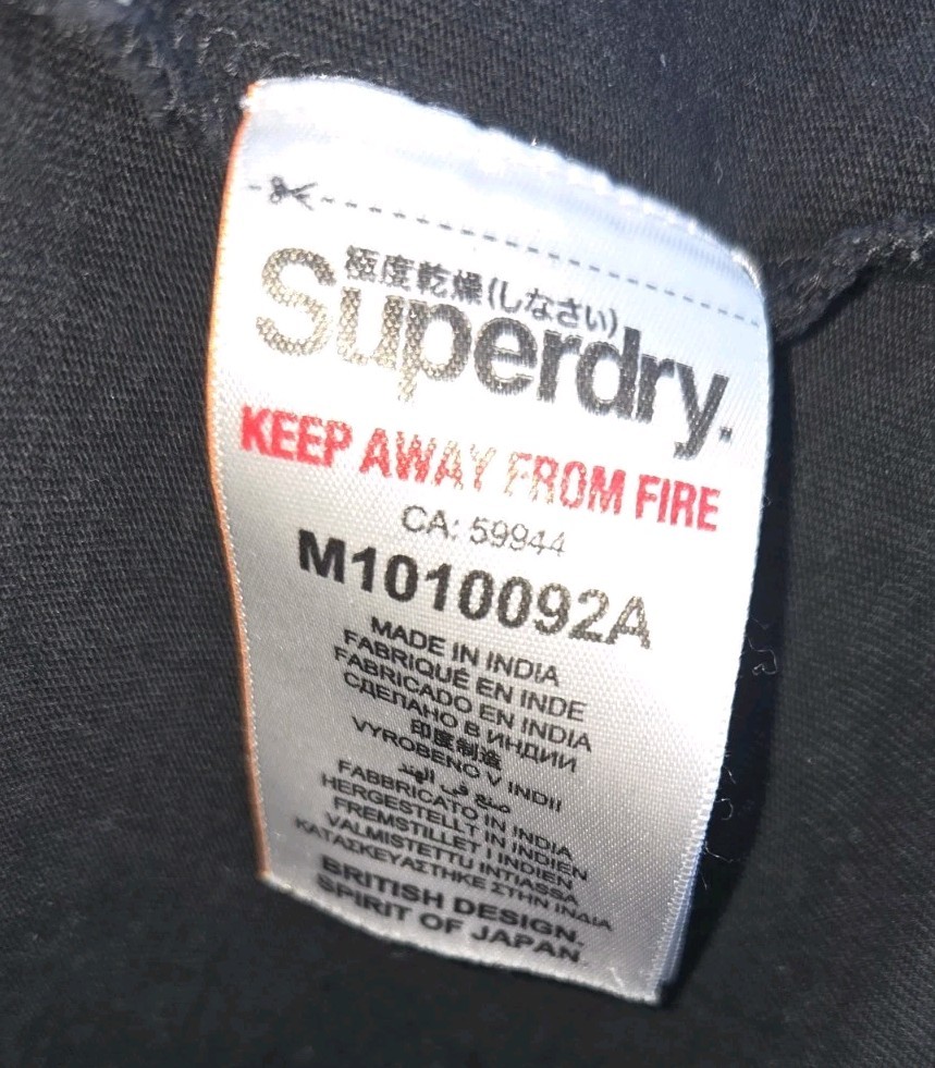 Mens 4XL XXXXL Superdry Black T-Shirt Chest Badge. Good Clean Condition. gallery