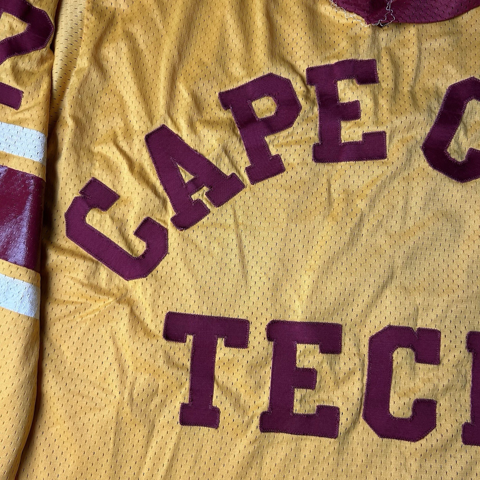 Vintage 70s Champion Blue Bar Cape Cod Tech Hockey Jersey Shirt Large gallery