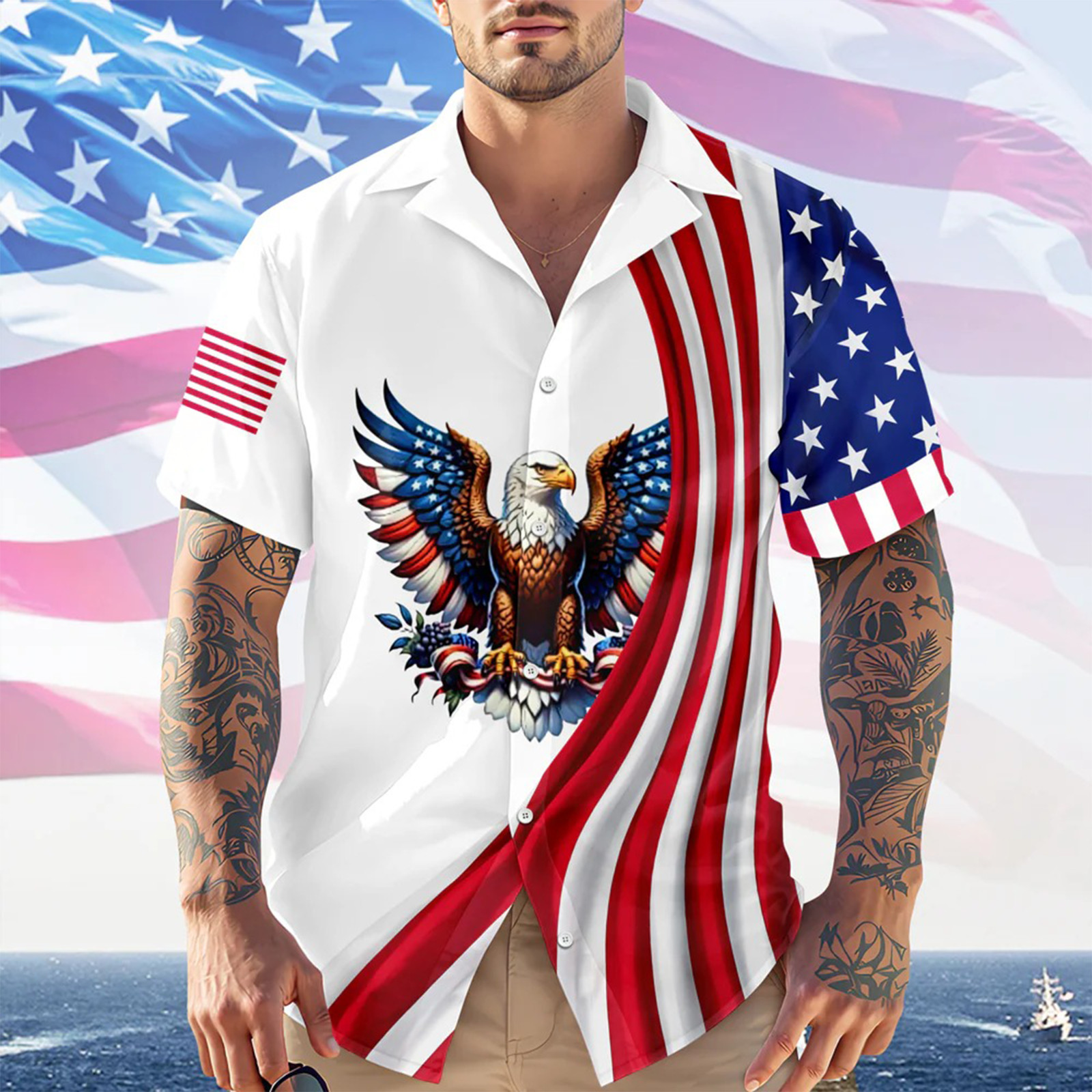 America 250th Anniversary Hawaiian Shirt, 250 Years Of Freedom Button Shirt gallery