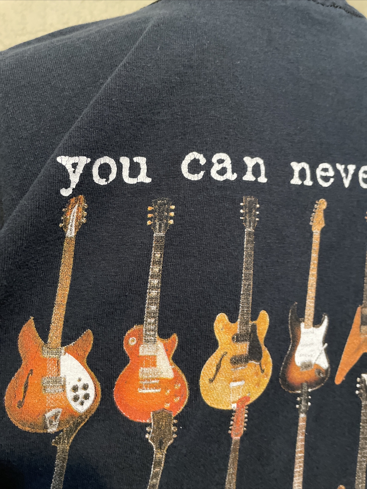 Vintage 90’s You Can Never Have Too Many Guitars Black Shirt Size XL gallery