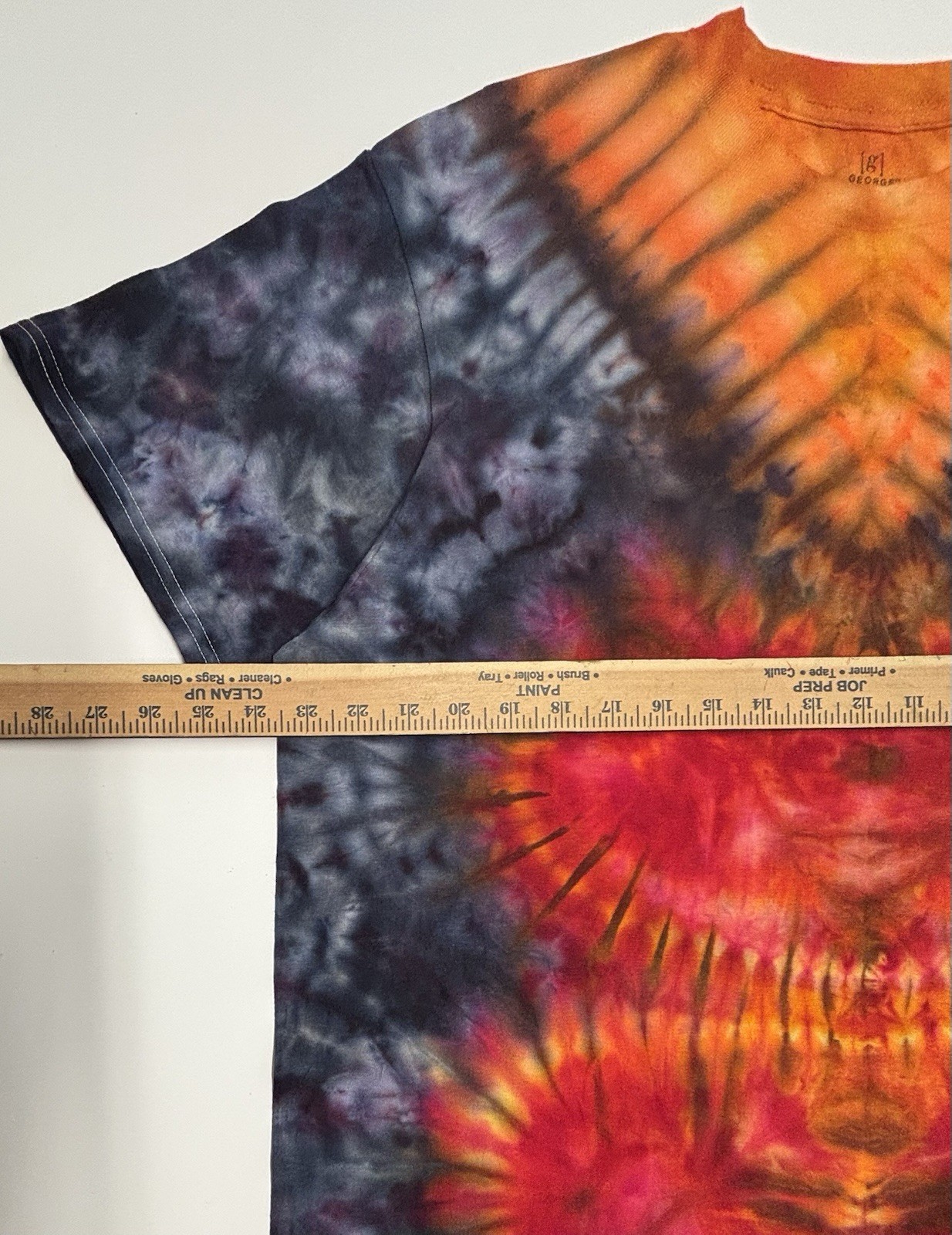 Handmade Ice Tie Dye Adult T-Shirt Size XL Multicolor George Long Length Tee NEW gallery