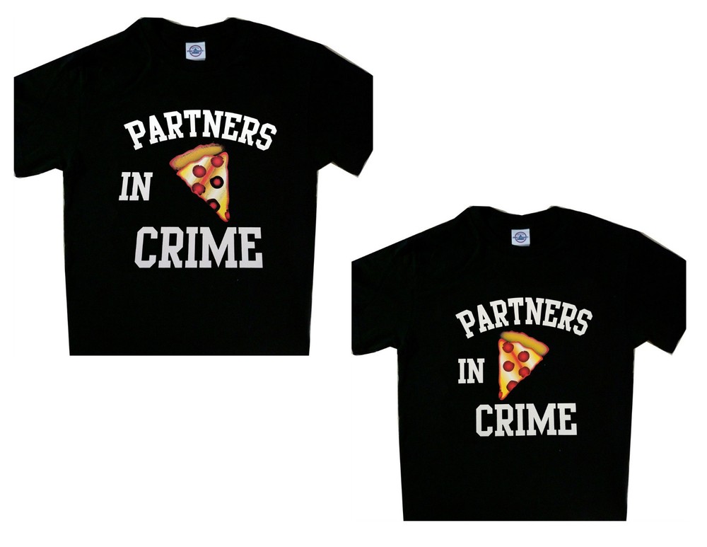 Partners in Crime Pizza Tee Couple Package Set of 2 T’shirts
