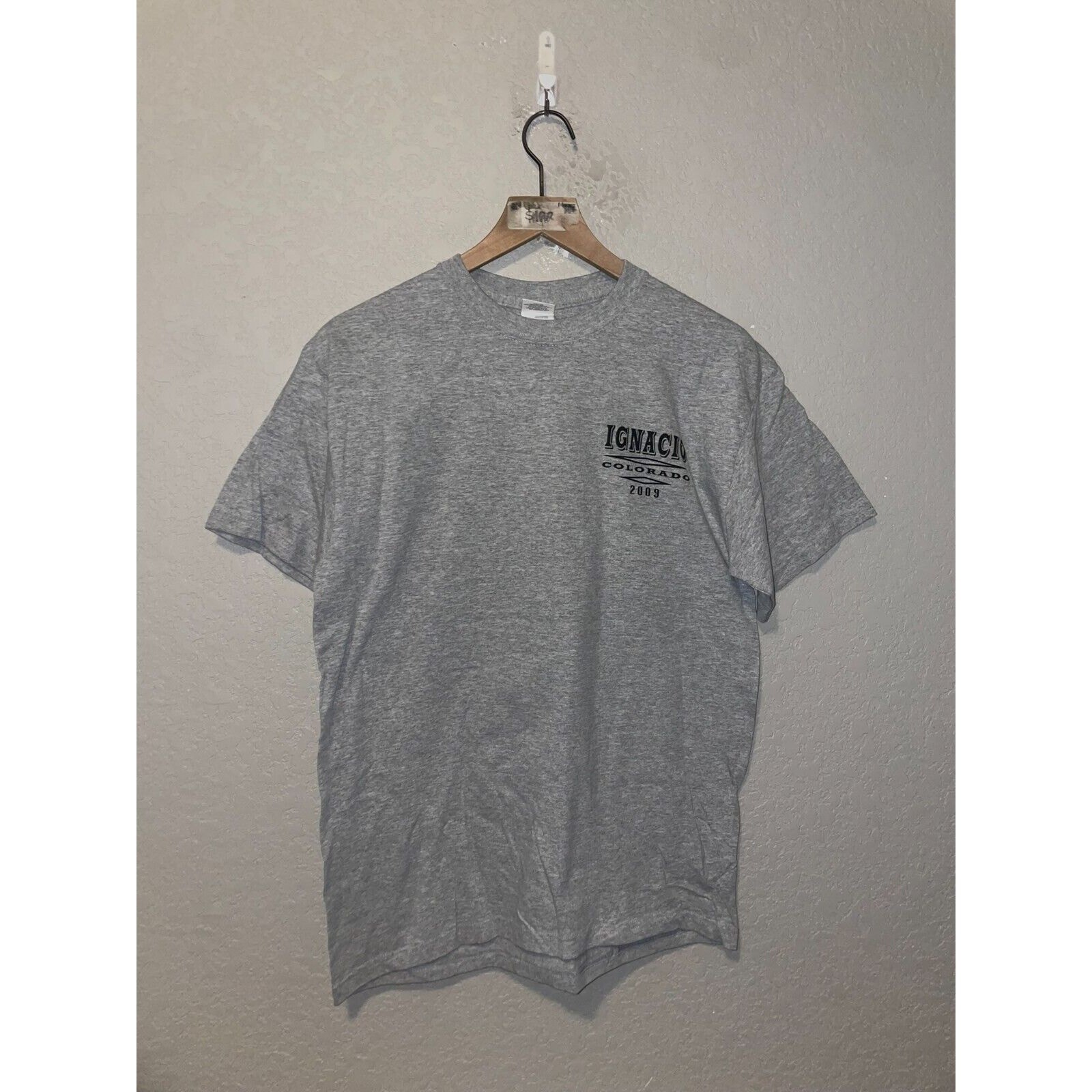 2009 Gildan Ignacio CO Colorado Hog Biker Graphic Gray Shirt Tee 2000s M Medium gallery
