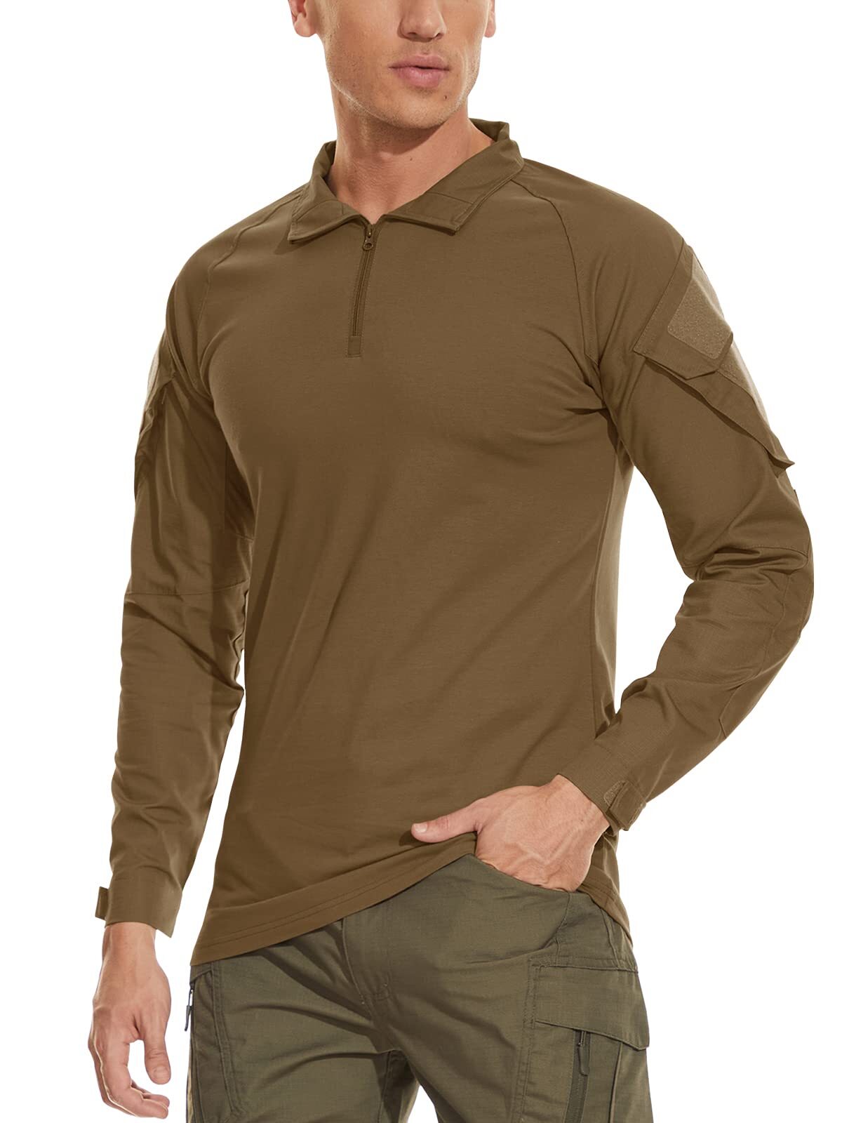 Mens Shirts Atheletic Training Outdoor 1/4 Zipper Long Sleeve Shirt with Pockets gallery