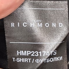 John Richmond T-Shirt Black Medium Spell Out Cotton Sustainable