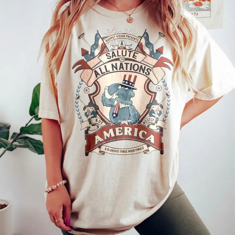 A Salute To All Nations But Mostly Muppets T-Shirt, Sam The Eagle tee gallery