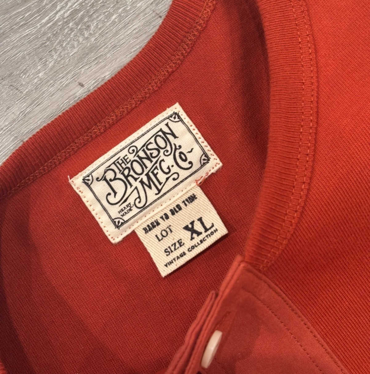 Bronson MFG Vintage Short Sleeve Henley Redwood Heritage Workwear Style Mens XL gallery