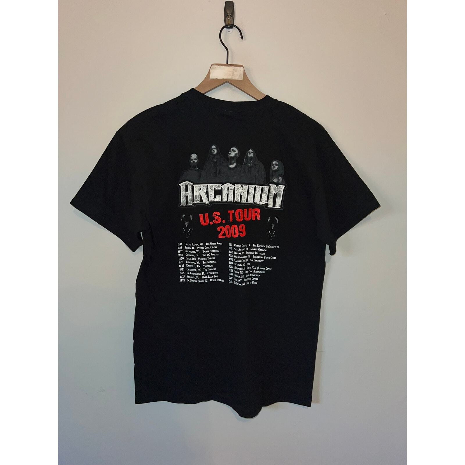 2009 US Tour Arcanium Metal Music Tour Concert Black Shirt Tee 2000s M Medium gallery