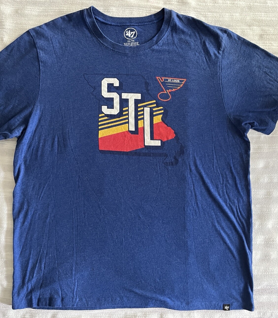 47 St Louis Blues Blue Retro Striped State Hockey Unisex T Shirt 2XL (23x29) gallery