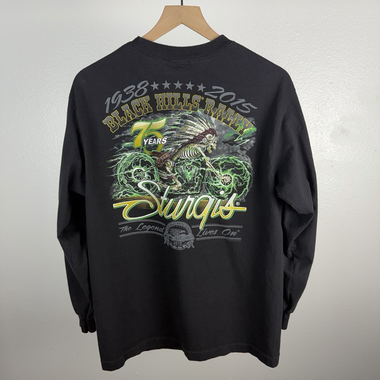 Sturgis Black Hills Rally 75th Anniversary Y2K Long Sleeve T Shirt Size Medium gallery