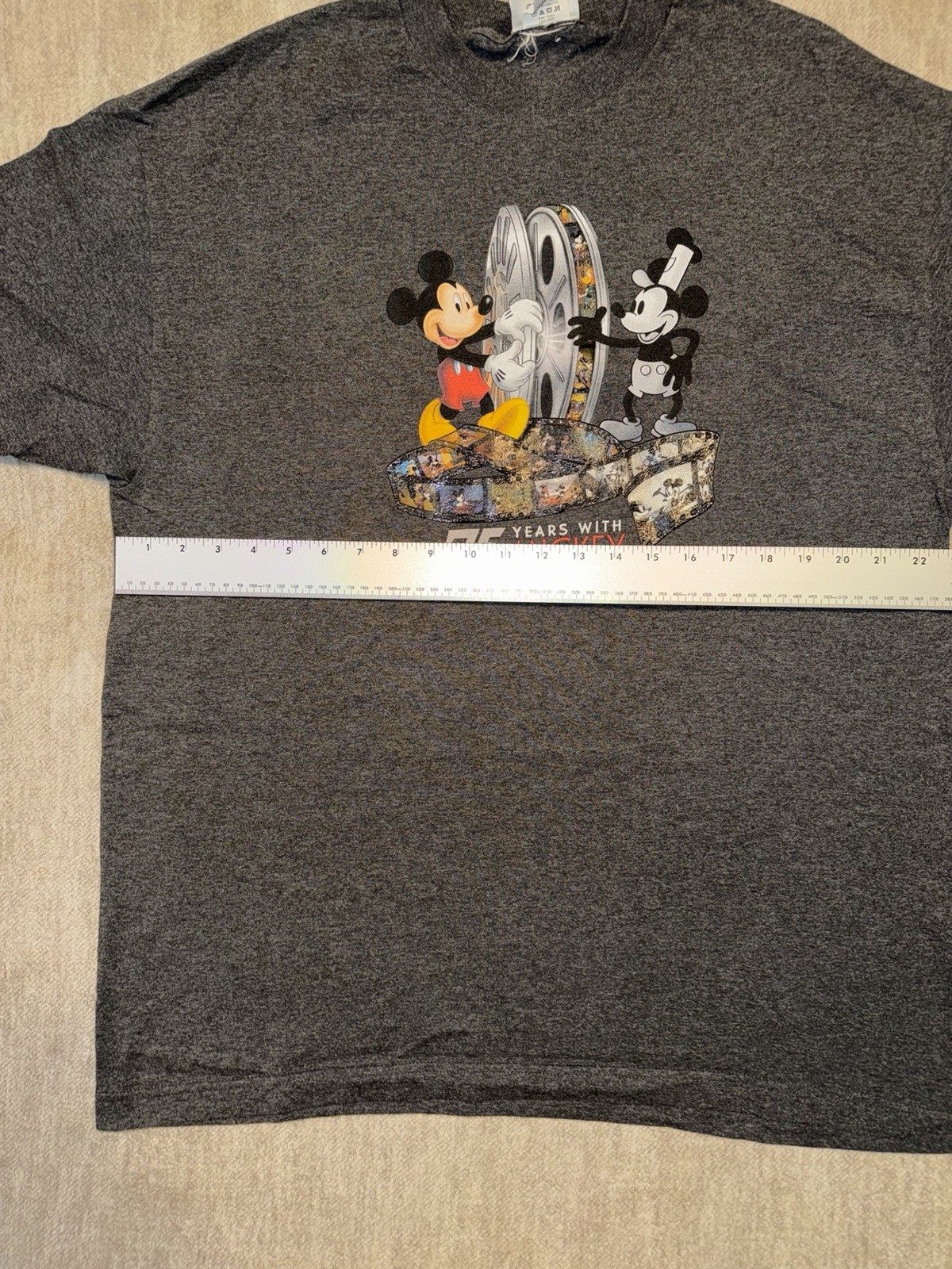 Walt Disney World 75 Years with Mickey T Shirt XL Dark Gray - Y2K 2000’s Vintage gallery