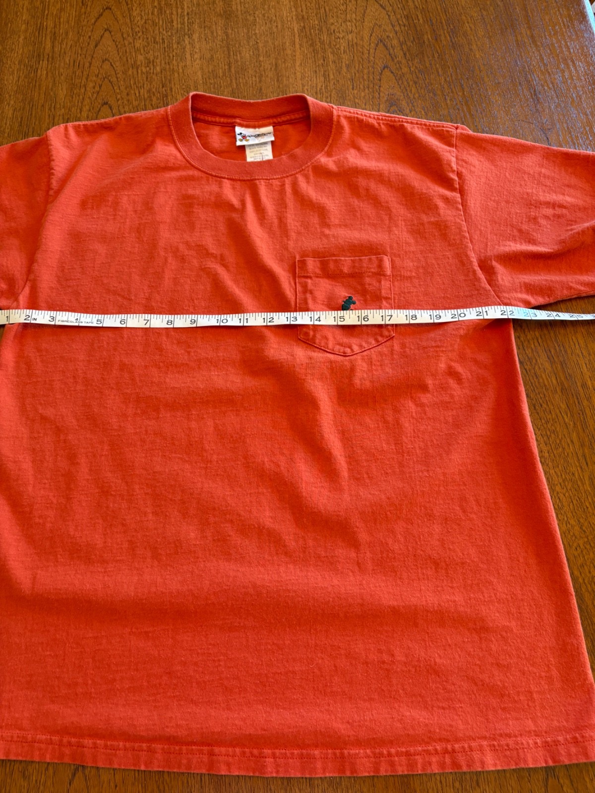 Vintage 90s Y2K Walt Disney World Embroidered Mickey Mouse Pocket T Sz L USA gallery