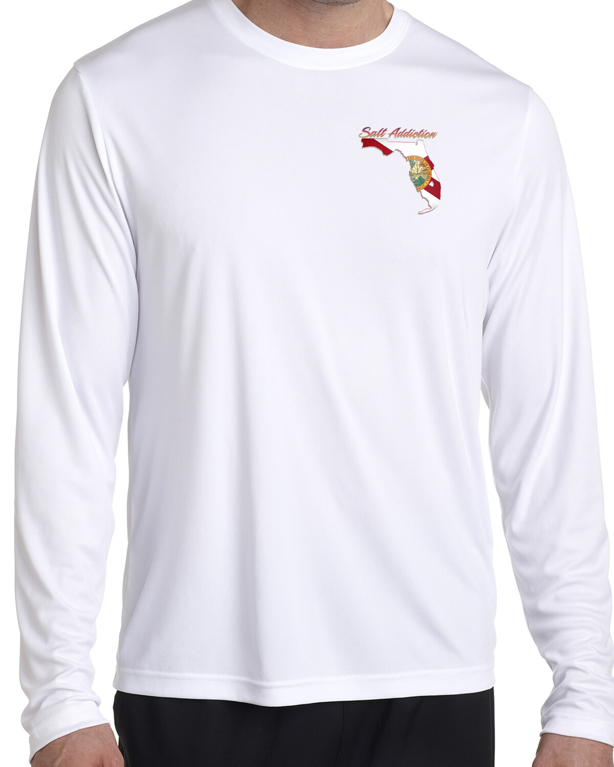 Salt Addiction t shirt long sleeve microfiber ocean fishing uv 50+ Florida flag gallery