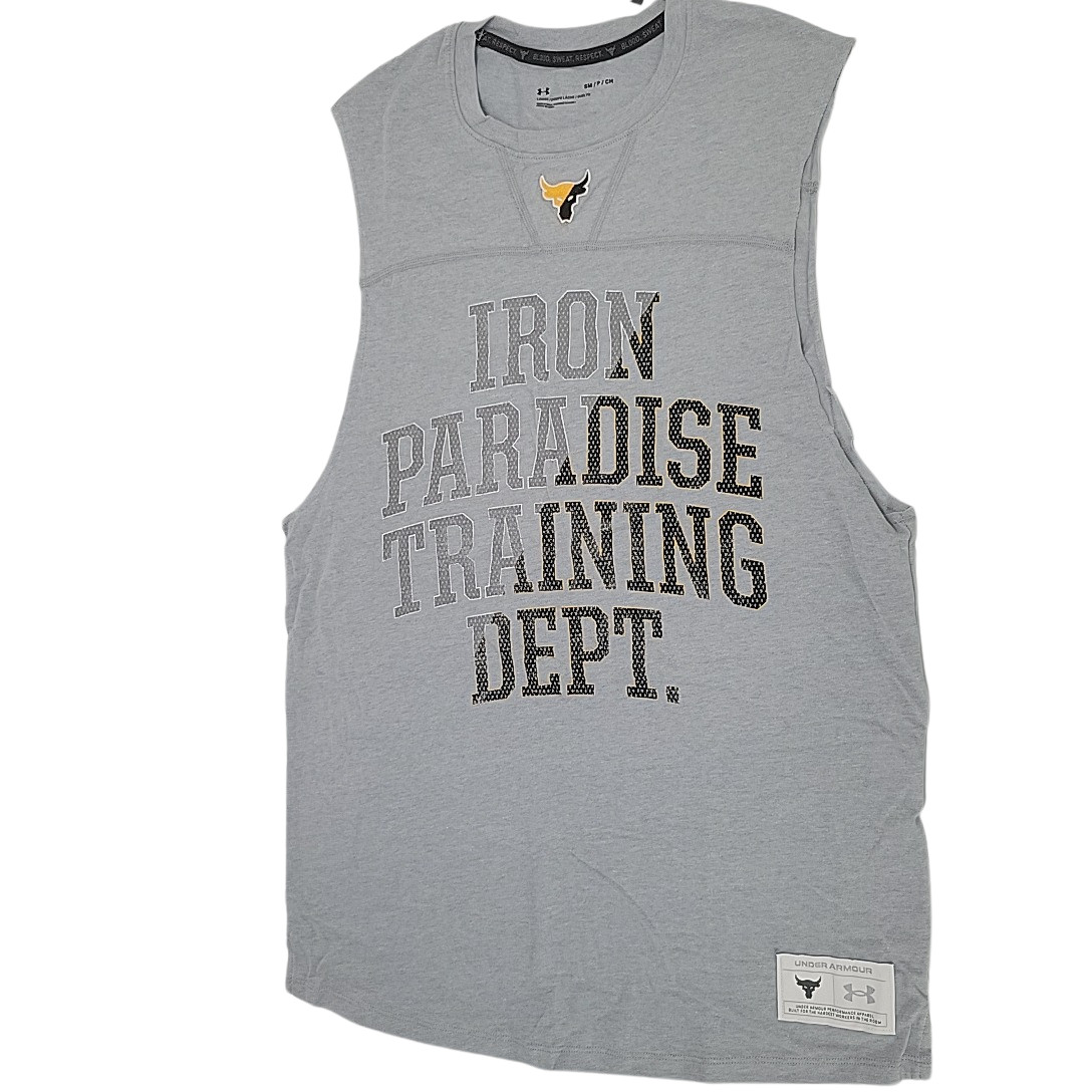 Under Armour Herren Project Rock Men's T-Shirt Gym Gray SM 1367129-011 NEW gallery