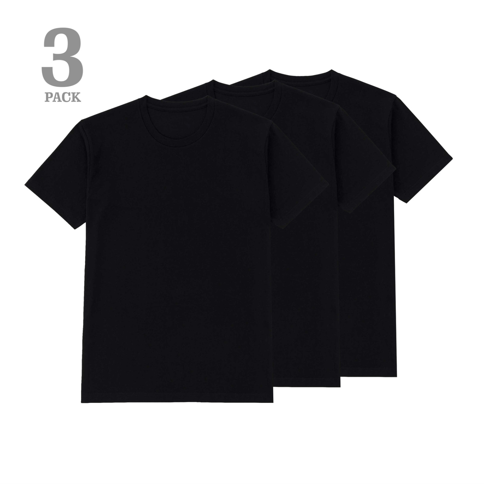 3-PACK HEAVYWEIGHT BLANK T-SHIRT (BLACK)