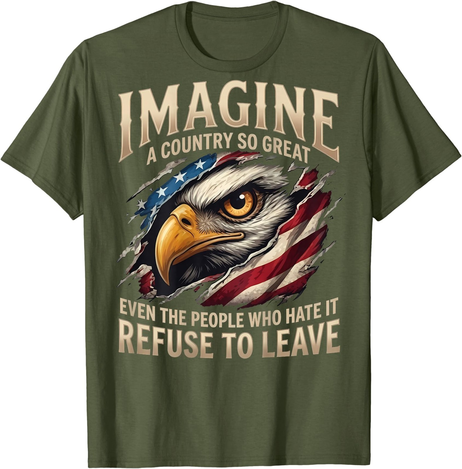 (ON Back) Retro Imagine A Country So Great Even The People T-Shirt gallery