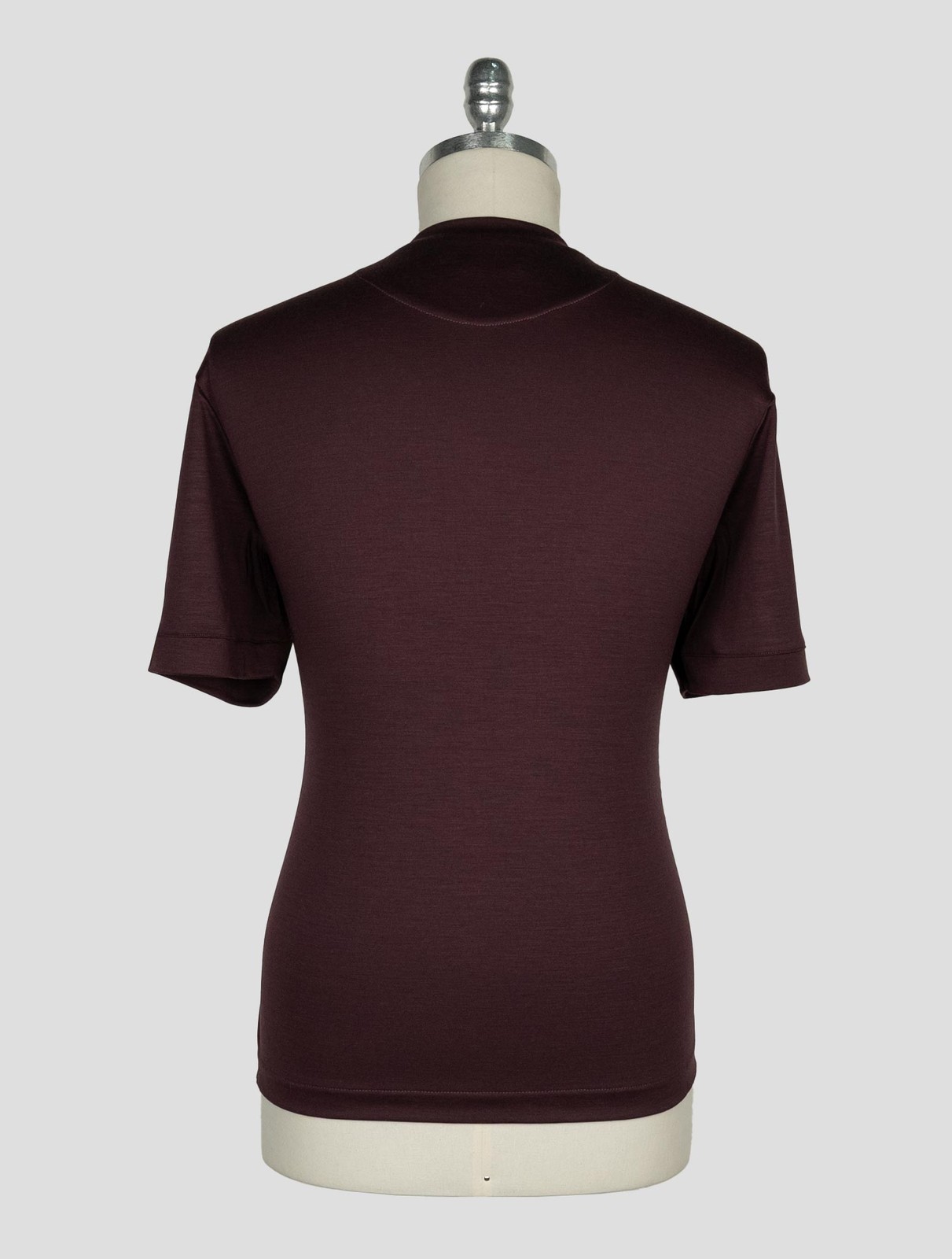 NEW RICHARD SMITH BURGUNDY LORO PIANA WOOL AUSTRALIS AQUA T-SHIRT EU 56 - US 46 gallery