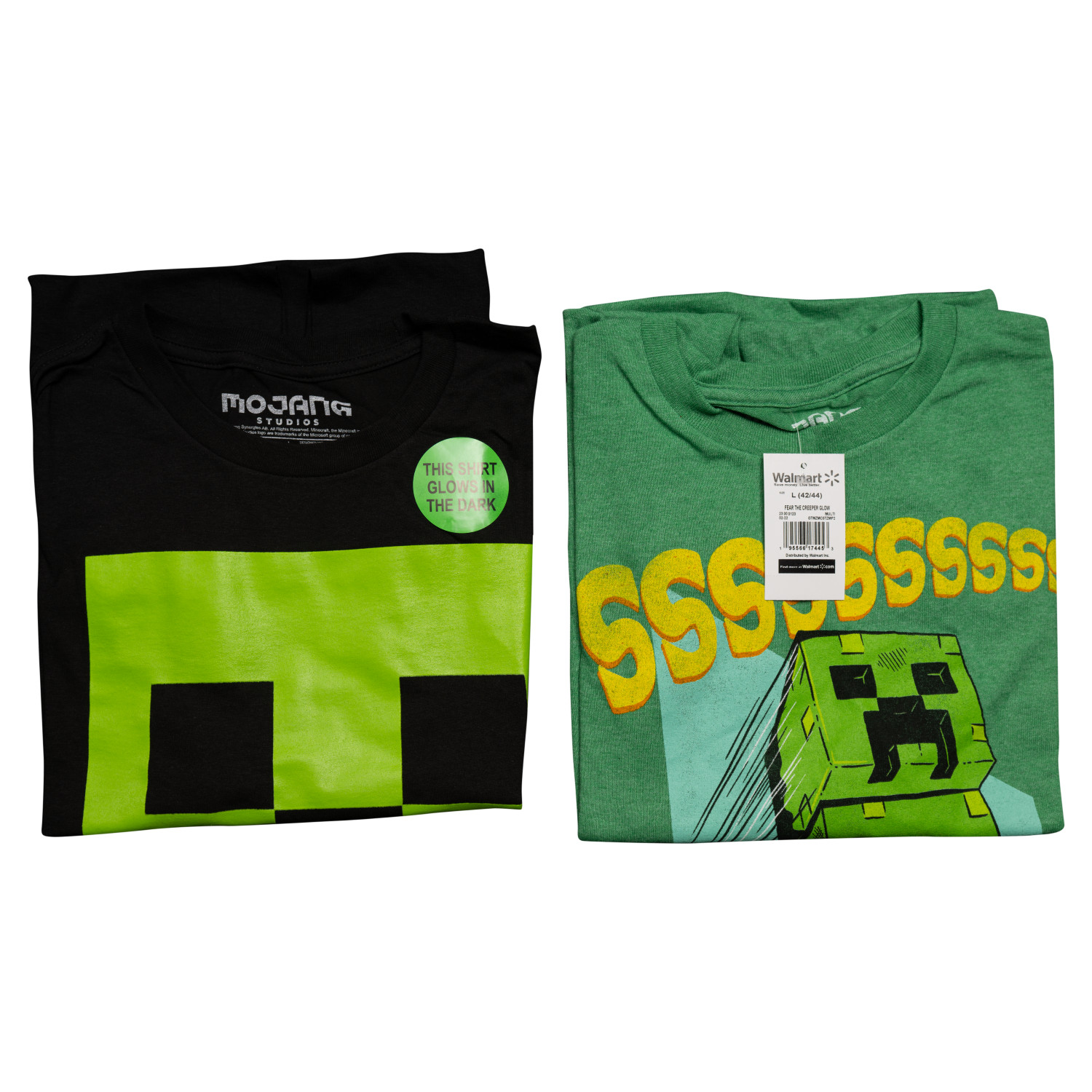 Minecraft Fear The Creeper Glow in Dark 2 Piece Adult T-Shirt Set gallery