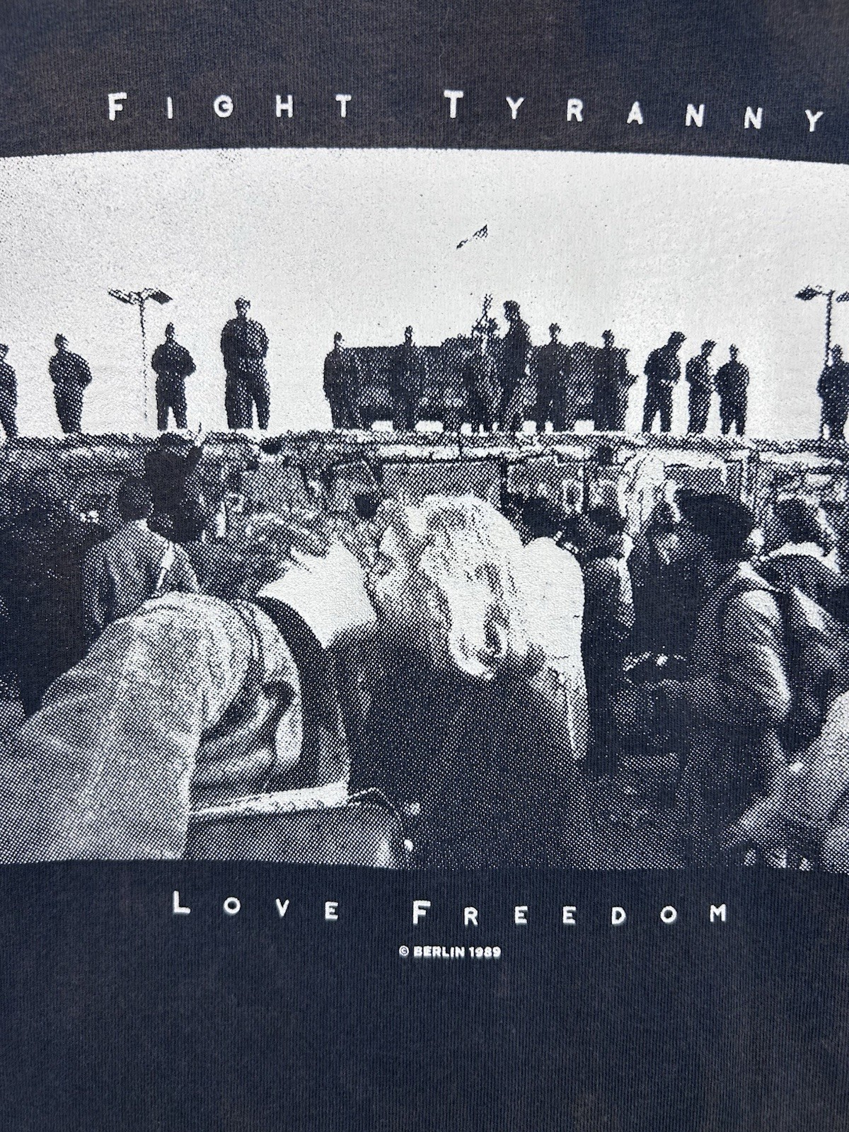 John Galt Fight Tyranny Love Freedom Berlin 1989 Wall Smoke Faded Black Vintage gallery