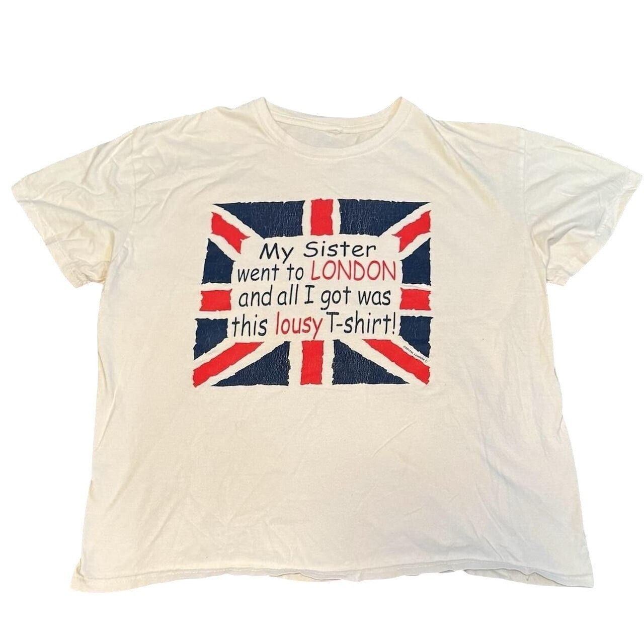 Vintage 1980s "My Sister Went to London" Funny Graphic L T-shirt FREE SHIPPING gallery
