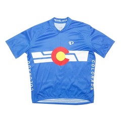 PEARL IZUMI Mens Blue Colorado Cycling Jersey XL Short Sleeve Crew Neck