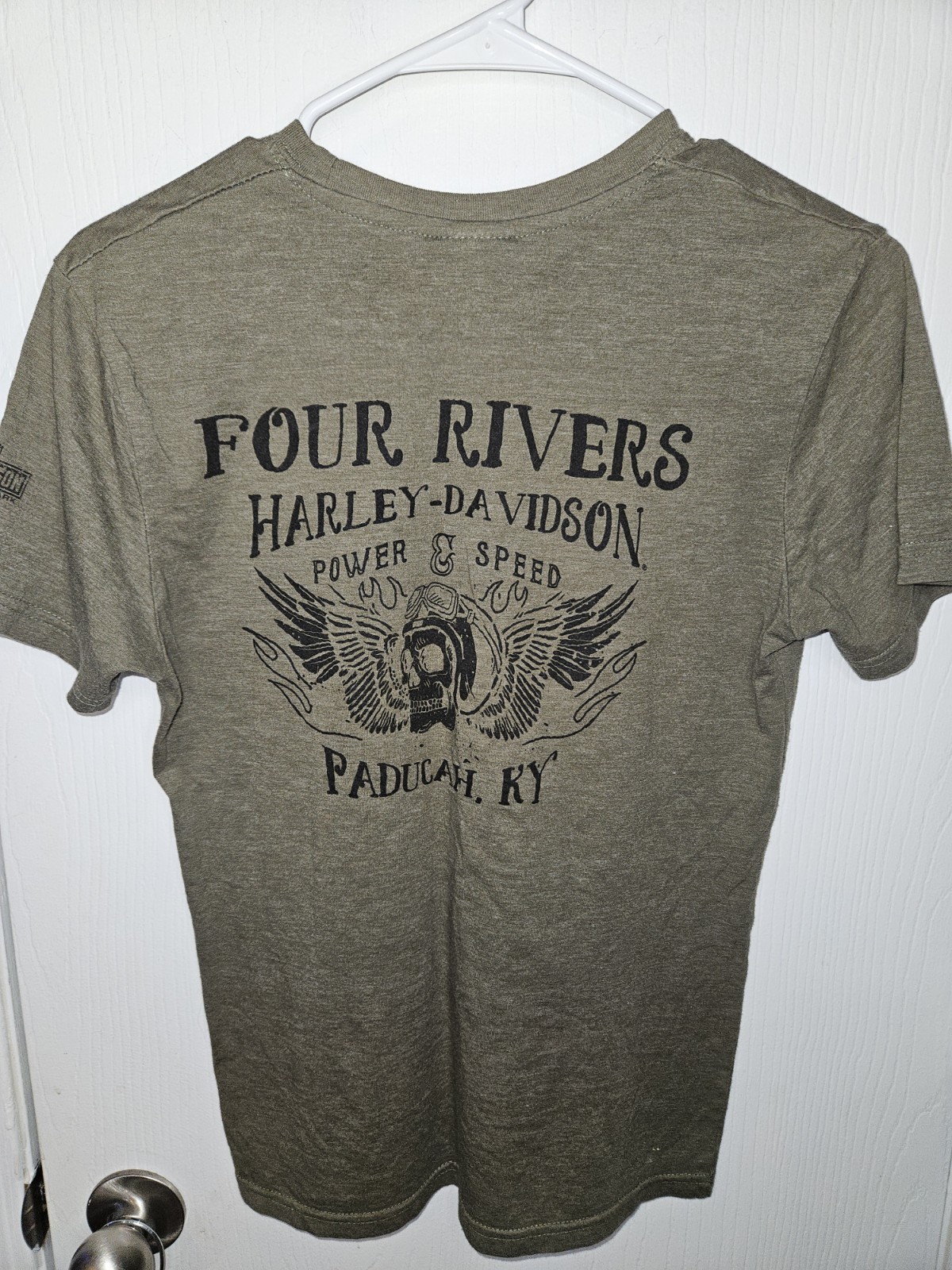 Harley-Davidson Men's Precisely Poly-Blend Short Sleeve T-Shirt, Military Green gallery