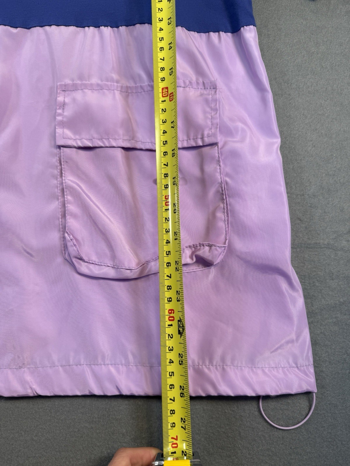 RARE Colorblock Cargo Pocket Nylon Tee BluePink Oversized Streetwear Gorpcore L gallery