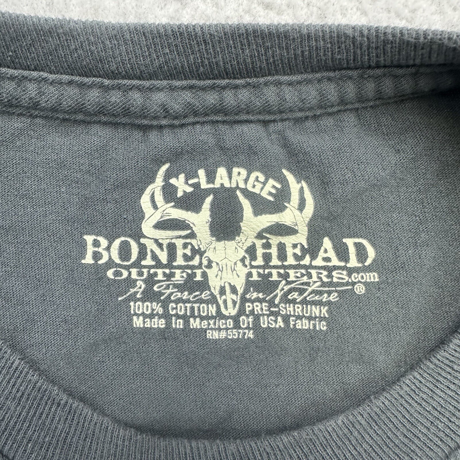 Bone Head Shirt Mens XL Gray Head Hunter Unleash the Reaper Team Ambush Hunting gallery